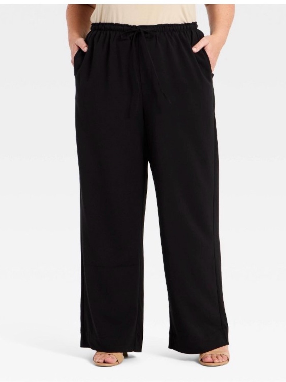 NWT Women's A New Day Effortless Pull-On Pants Black Rayon 3X Comfort Casual